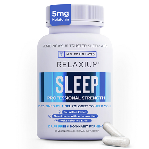 Relaxium Sleep Aid for Adults, 5mg Melatonin, Magnesium Glycinate, 30-Day